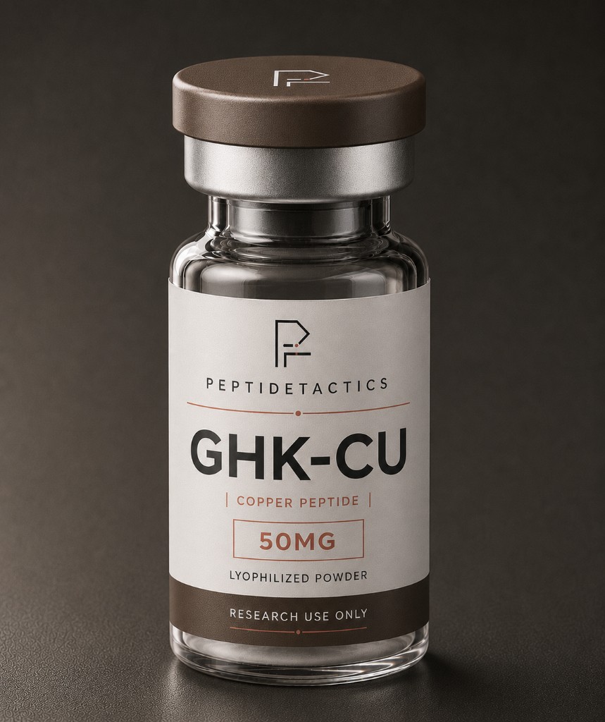 Peptide Tactics GHK-Cu 50 mg research material vial